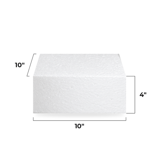 10x10 Inch Square Cake Dummy, 4 Inch Tall