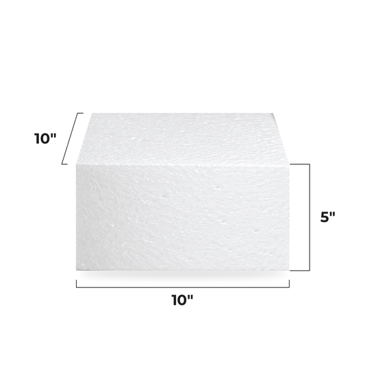 10x10 Inch Square Cake Dummy, 5 Inch Tall