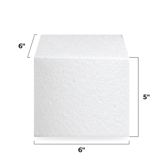 6x6 Inch Square Cake Dummy, 5 Inch Tall
