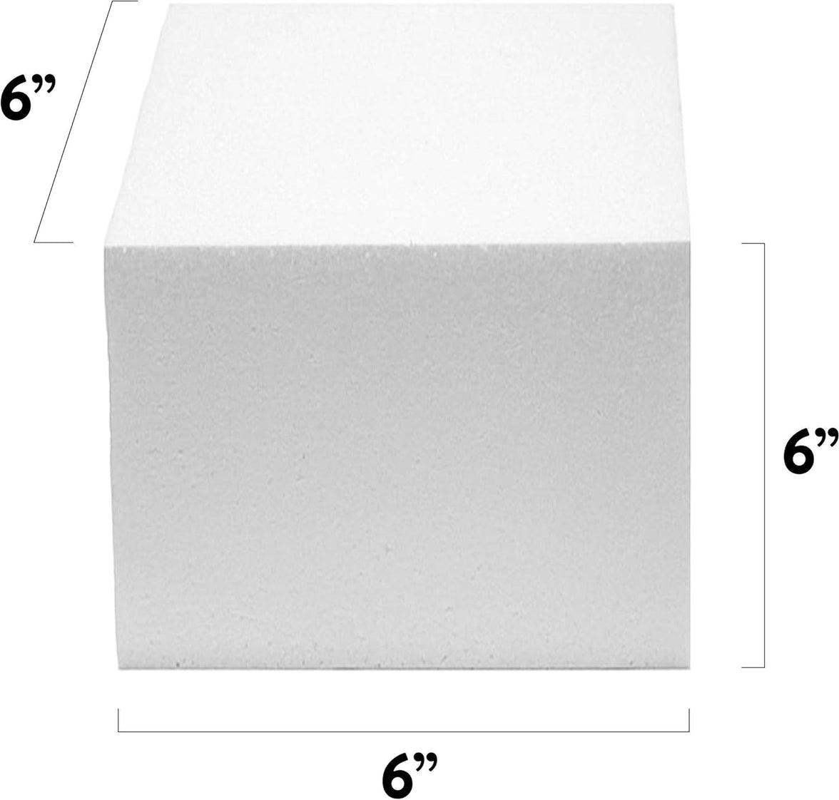 6x6 Inch Square Cake Dummy – Styrofoam Fake Cake for Decorating, Display & Practice, by Global Sugar Art