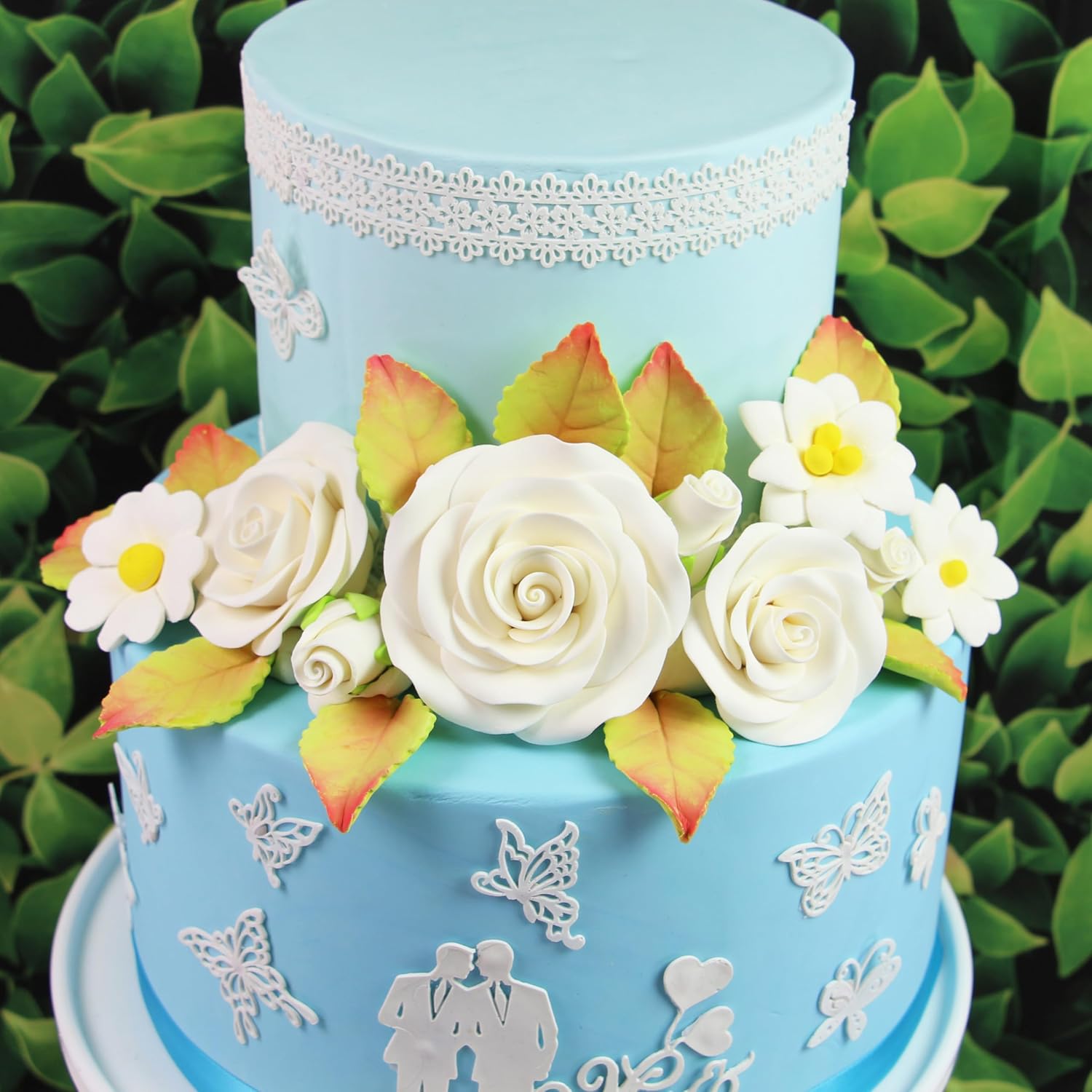 Global Sugar Art Butterflies & Ribbon Silicone Lace Mat for Cake Decorating, by Global Sugar Art