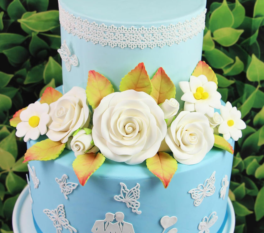 Global Sugar Art Butterflies & Ribbon Silicone Lace Mat for Cake Decorating, by Global Sugar Art