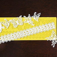 Global Sugar Art Butterflies & Ribbon Silicone Lace Mat for Cake Decorating, by Global Sugar Art
