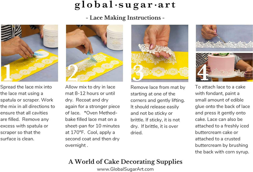 Global Sugar Art Butterflies & Ribbon Silicone Lace Mat for Cake Decorating, by Global Sugar Art