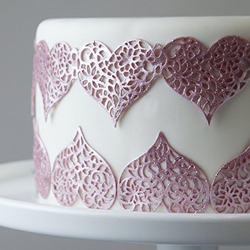 Double Hearts Silicone Lace Mat for Cakes, by Global Sugar Art