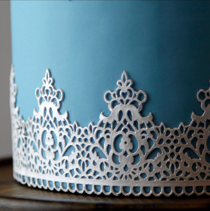 Regal Crown Silicone Lace Mat for Cakes, by Global Sugar Art