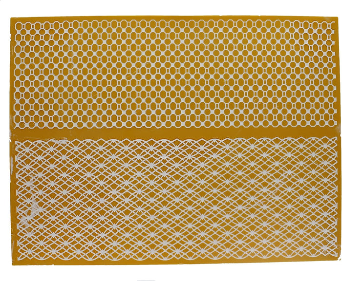 Geometric Wide Borders Silicone Lace Mat for Cake Decorating, by Global Sugar Art