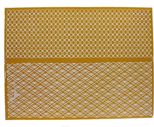 Geometric Wide Borders Silicone Lace Mat for Cake Decorating