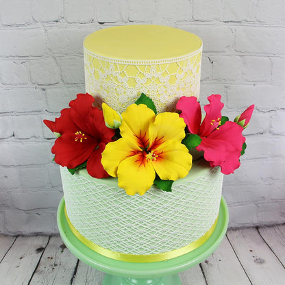 Geometric Wide Borders Silicone Lace Mat for Cake Decorating