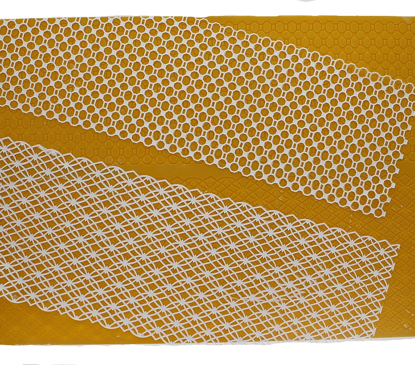 Geometric Wide Borders Silicone Lace Mat for Cake Decorating, by Global Sugar Art
