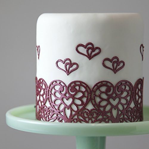 Hearts Embrace Silicone Lace Mat for Cake Decorating
