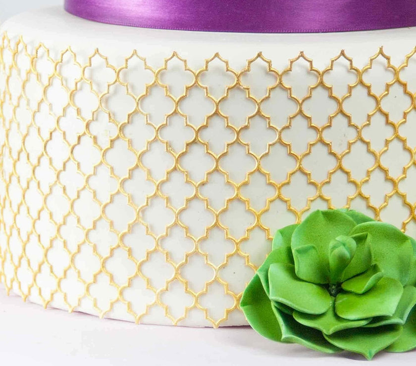 Global Sugar Art Moroccan Silicone Lace Mat for Cake Decorating, by Global Sugar Art