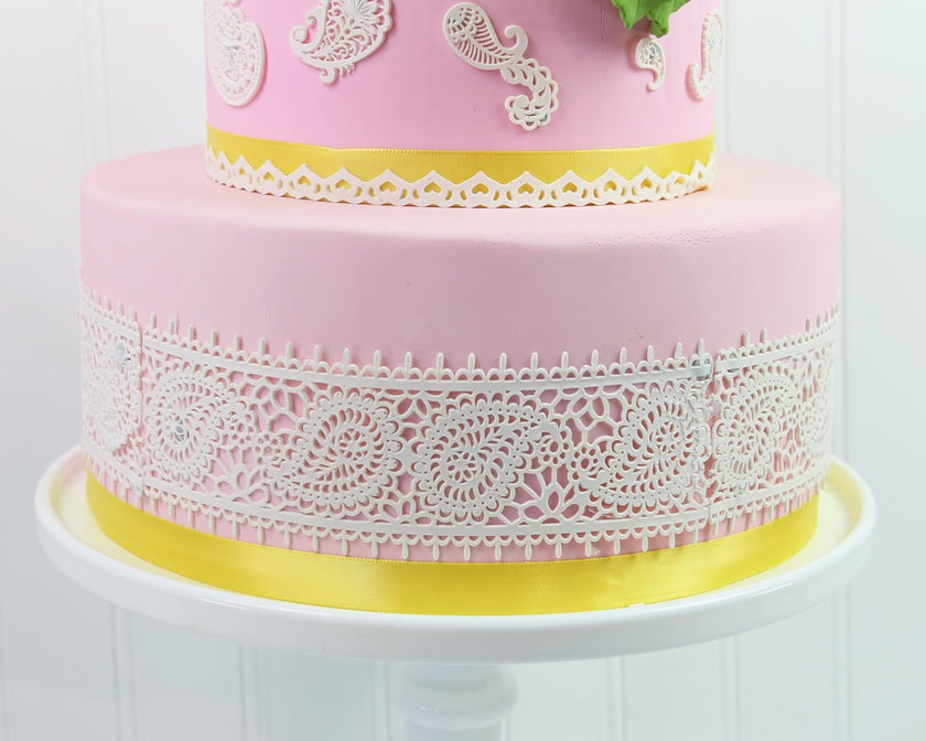 Global Sugar Art Paisley Lace Silicone Lace Mat for Cake Decorating, by Global Sugar Art
