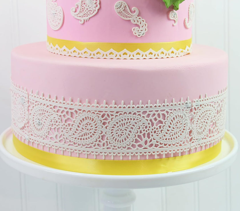 Global Sugar Art Paisley Lace Silicone Lace Mat for Cake Decorating, by Global Sugar Art
