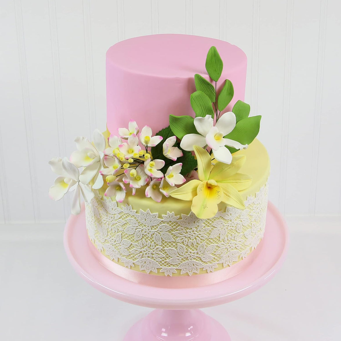 Water Lily Blossom Silicone Lace Mat for Cakes, by Global Sugar Art