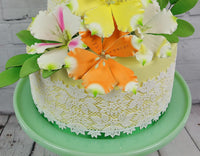 Water Lily Blossom Silicone Lace Mat for Cakes, by Global Sugar Art