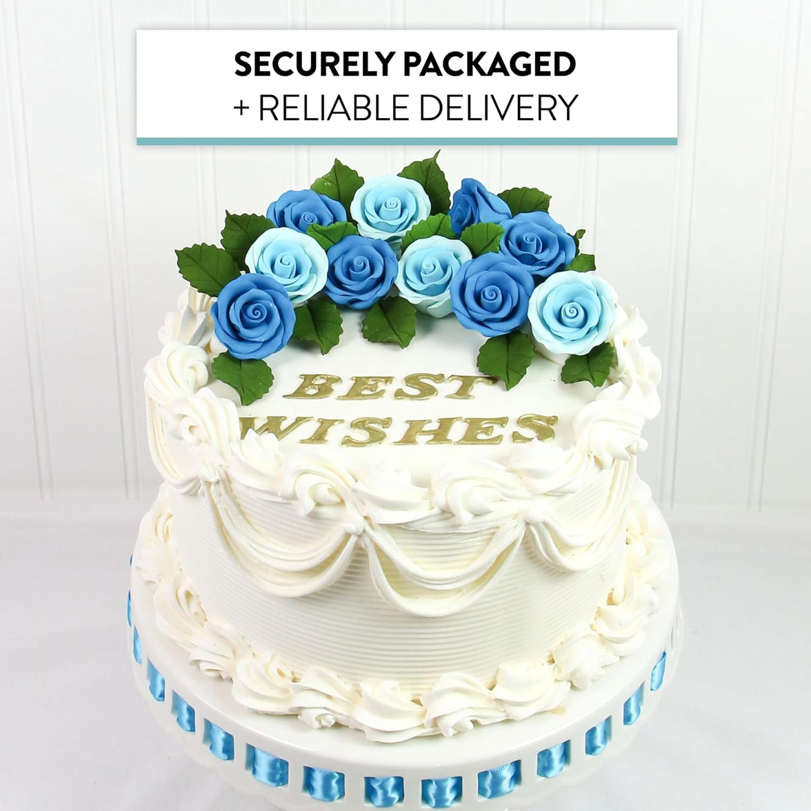 Premium Roses for Decorating Cakes and Cupcakes, by Global Sugar Art, Medium, Sky Blue