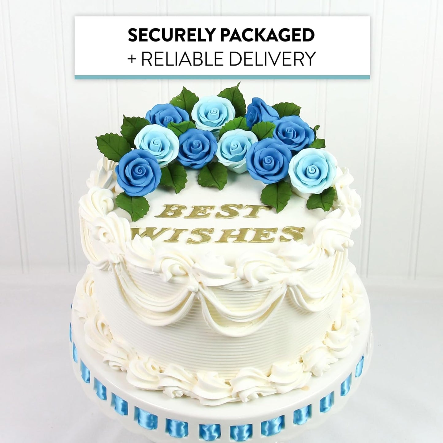Sky Blue Edible Roses, Premium, 1.5-inch, 12 Count