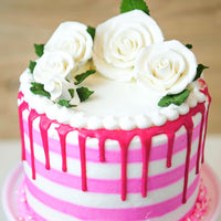 Exquisite Rose & Leaf Kit, Sugar Cake Flowers by Global Sugar Art, White Roses with Leaves, 65-Piece Set