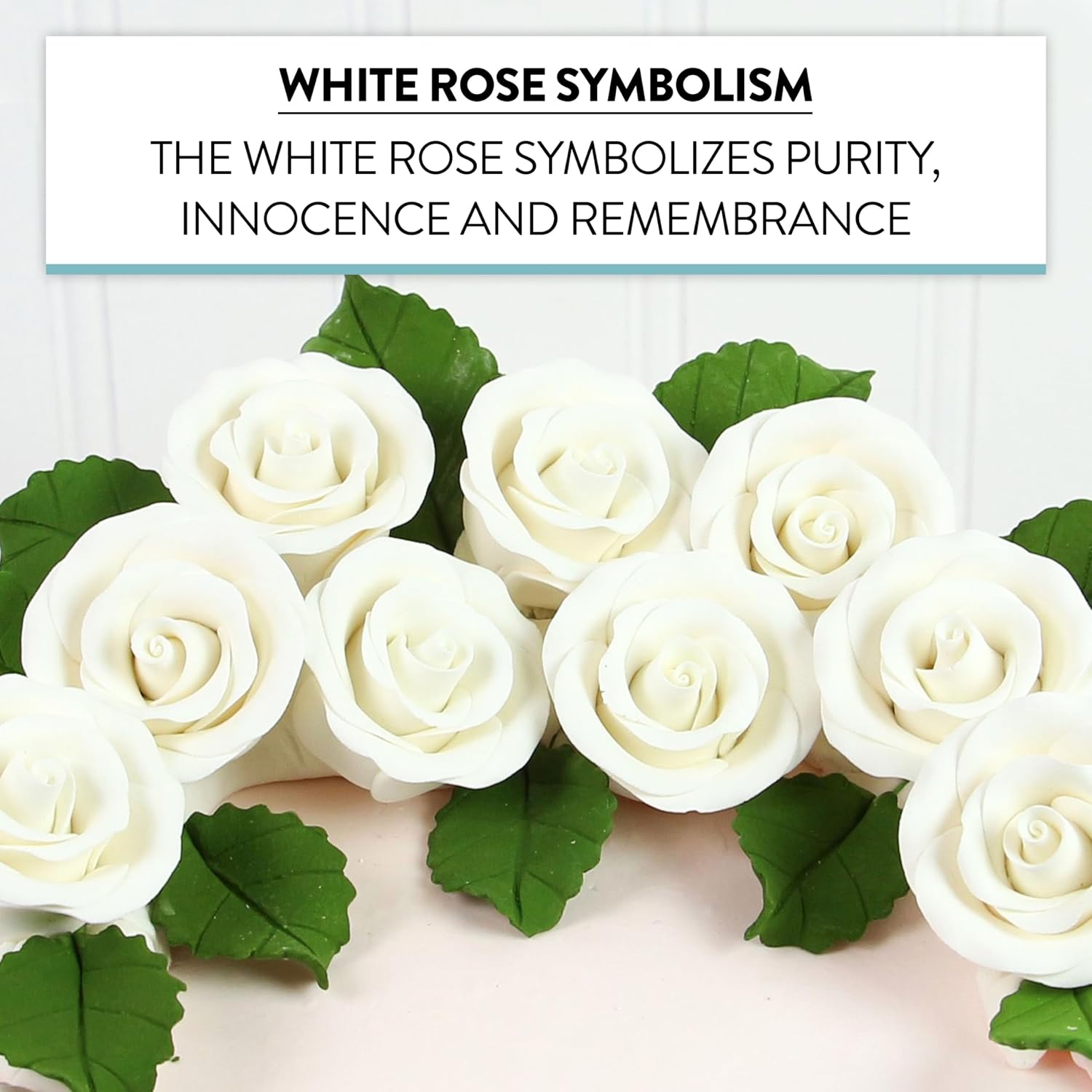 Premium Roses for Decorating Cakes and Cupcakes, by Global Sugar Art, Medium, White