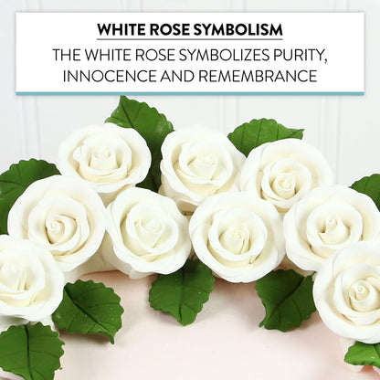 White Edible Roses, Premium, 1.5-inch, 12 Count