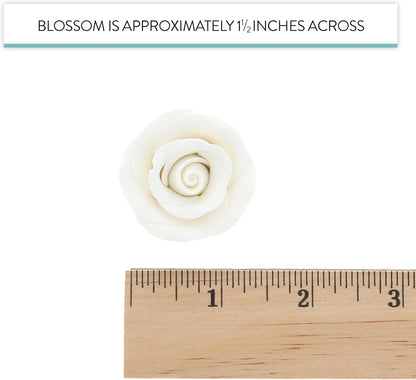 White Edible Roses, Premium, 1.5-inch, 12 Count