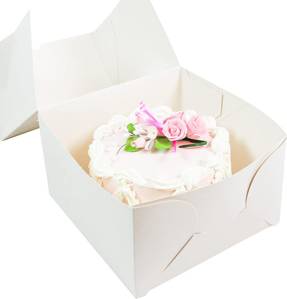 10 x 10 x 6 Inch Extra Deep Square Cake Box with Window