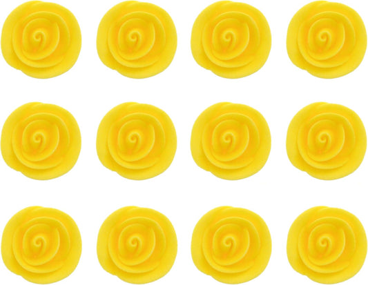 Yellow Edible Roses, 1.5-inch, 12 Count