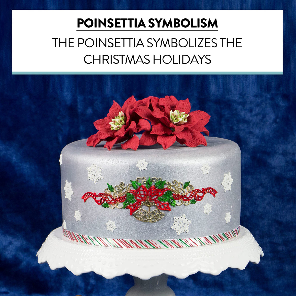 Christmas Poinsettia Sugar Flowers for Cakes, by Global Sugar Art, Large Poinsettia