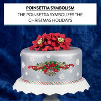 Christmas Poinsettia Sugar Flowers for Cakes, by Global Sugar Art, Large Poinsettia
