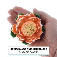 Protea Sugar Cake Flowers by Global Sugar Art, Large Tangerine, 1 Count