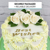 Peace Rose Sugar Flowers for Cake Decorating, by Global Sugar Art, Medium, White