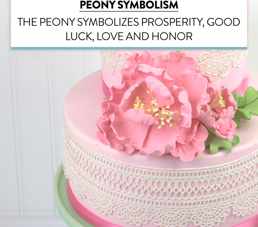 Premium Peony Sprays for Cake Decorating by Global Sugar Art, Pink Open