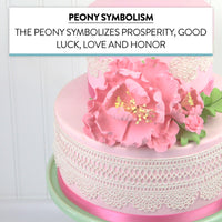 Premium Peony Sprays for Cake Decorating by Global Sugar Art, Pink Open