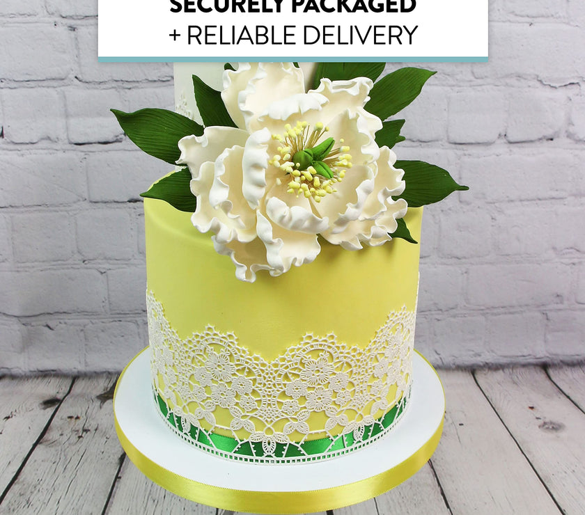 Peony Sugar Flower Decoration for Cakes, by Global Sugar Art, White Bloom