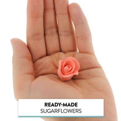 Tiny Peach Rose Toppers, 3/4-Inch