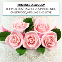 Peace Rose Sugar Flowers for Cake Decorating, by Global Sugar Art, Medium, Pink