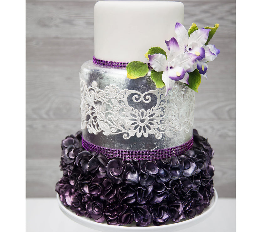 Orchid Sugar Cake Flowers, Brassavola Style Orchids, by Global Sugar Art, 3 Count, Purple