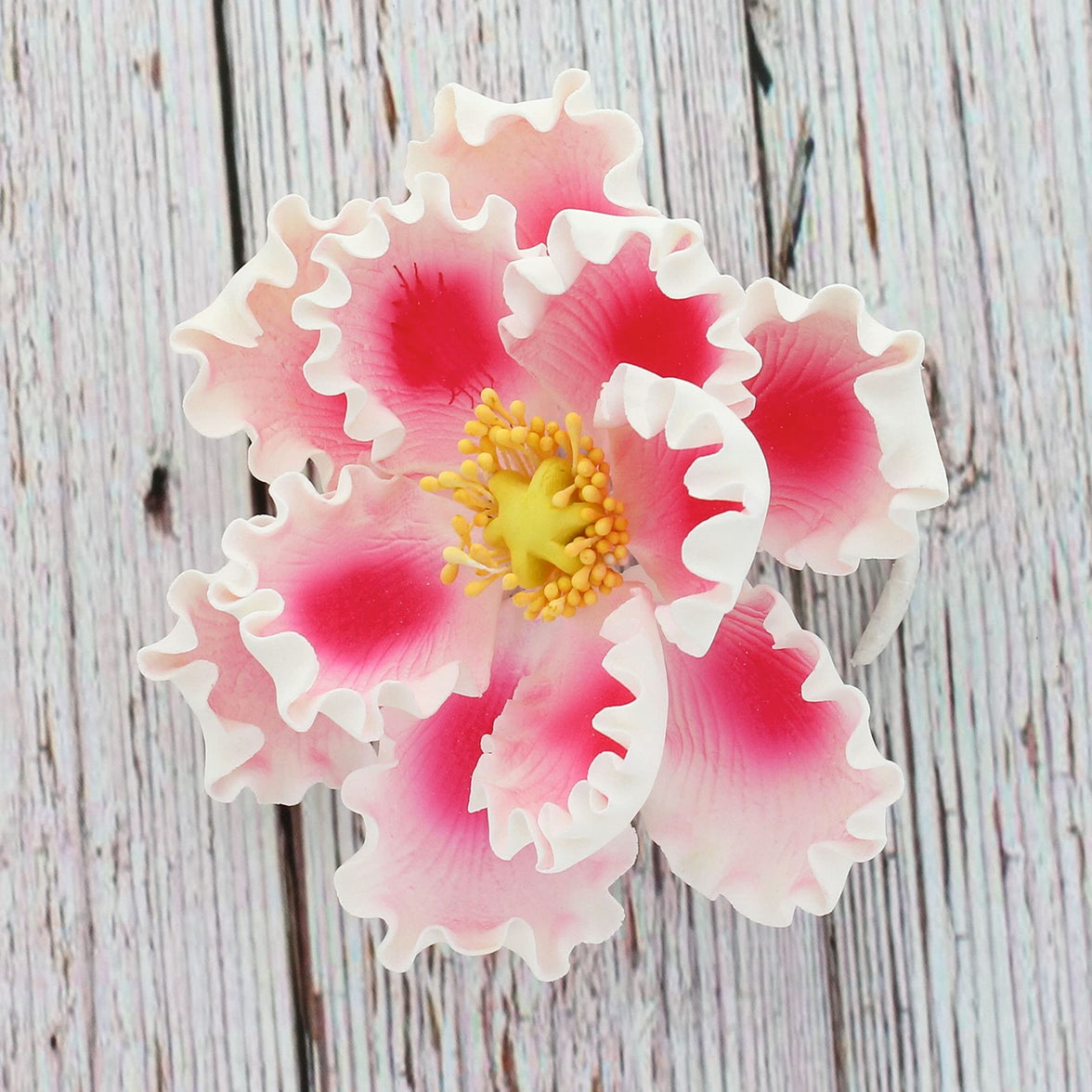 Deluxe Peony Decoration for Cakes, by Global Sugar Art, Pink with White