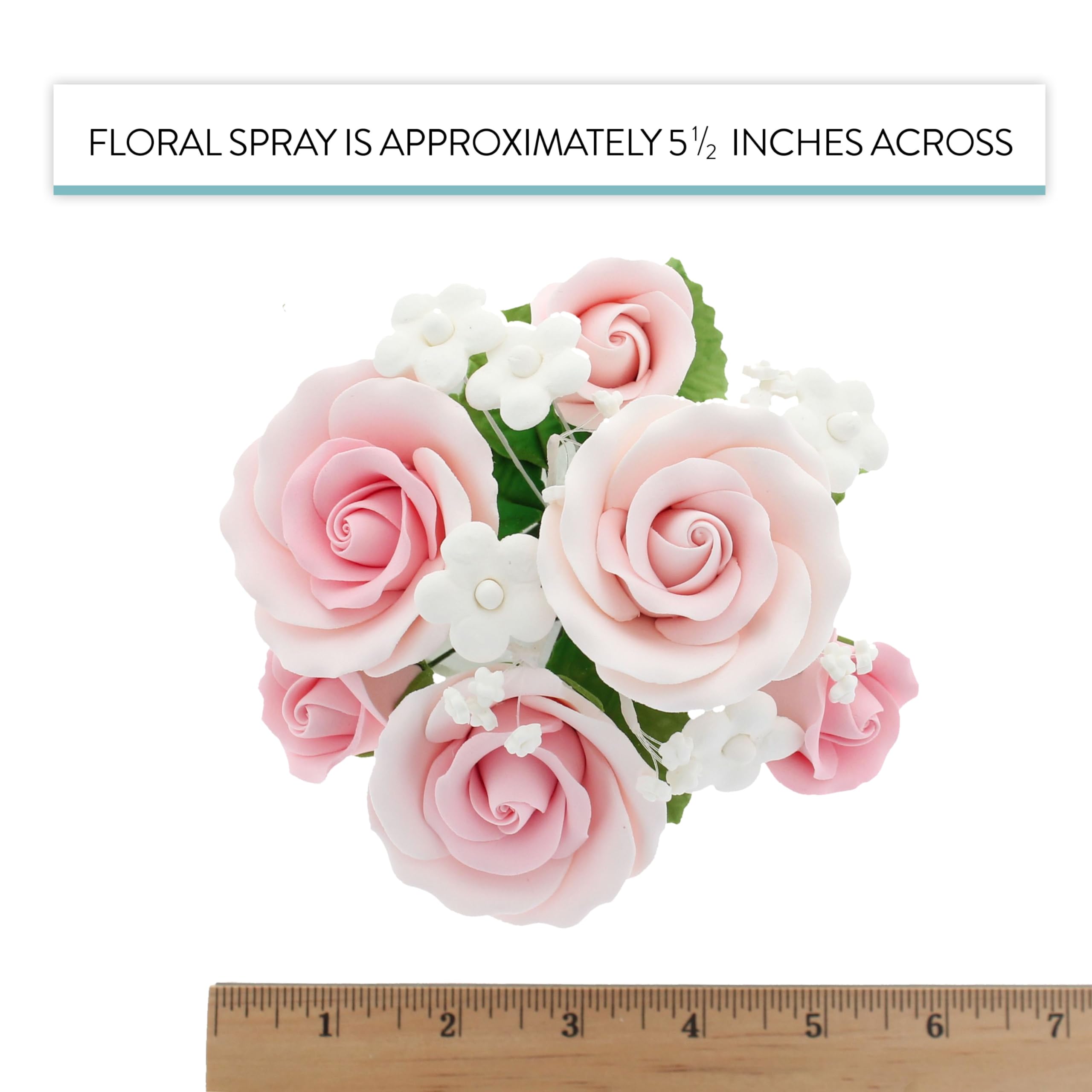 Rose Bouquet Cake Decoration, Elegant Garden Rose Cake Topper, by Global Sugar Art, Pink