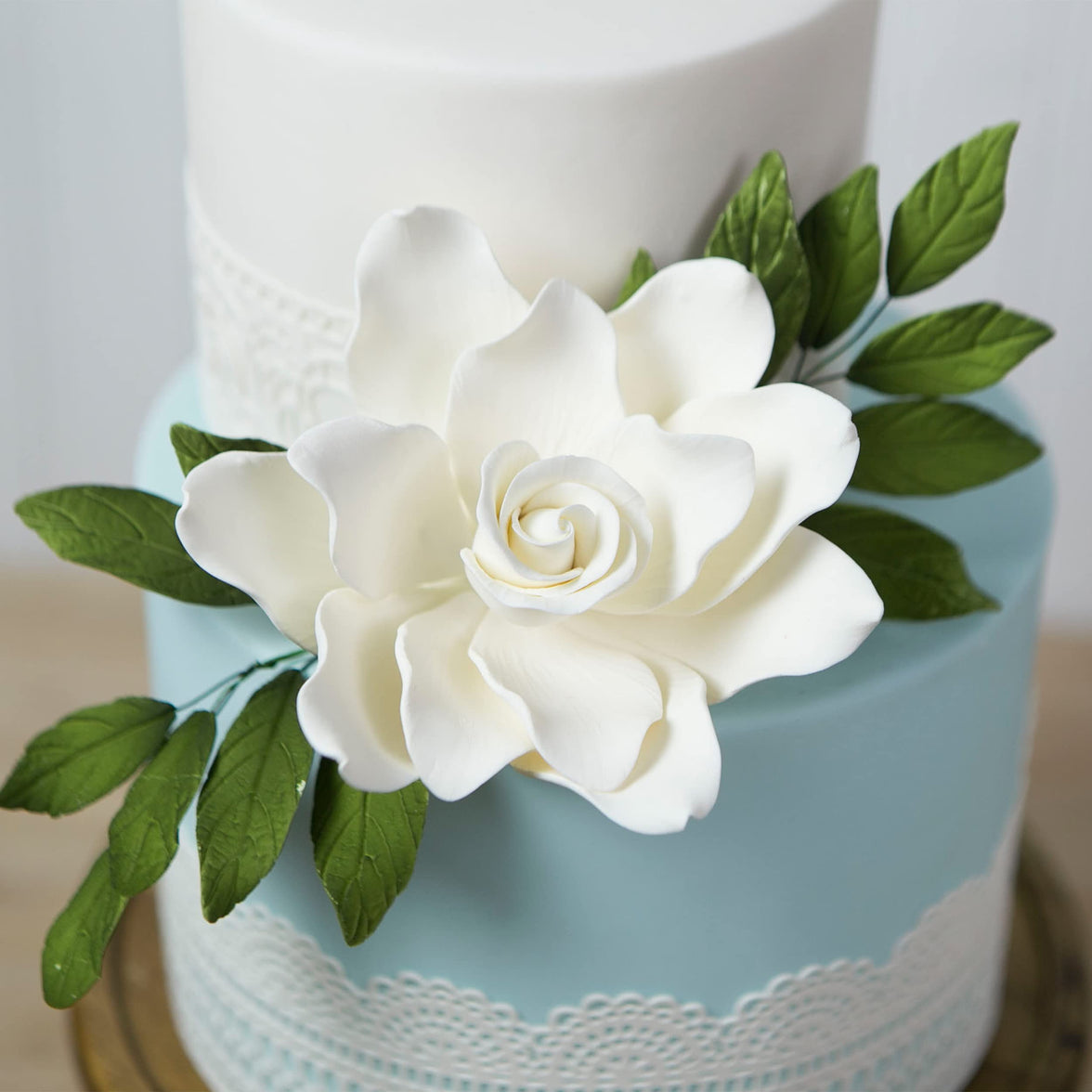 Gardenia Sugar Cake Flowers, White, 8 Count by Global Sugar Art