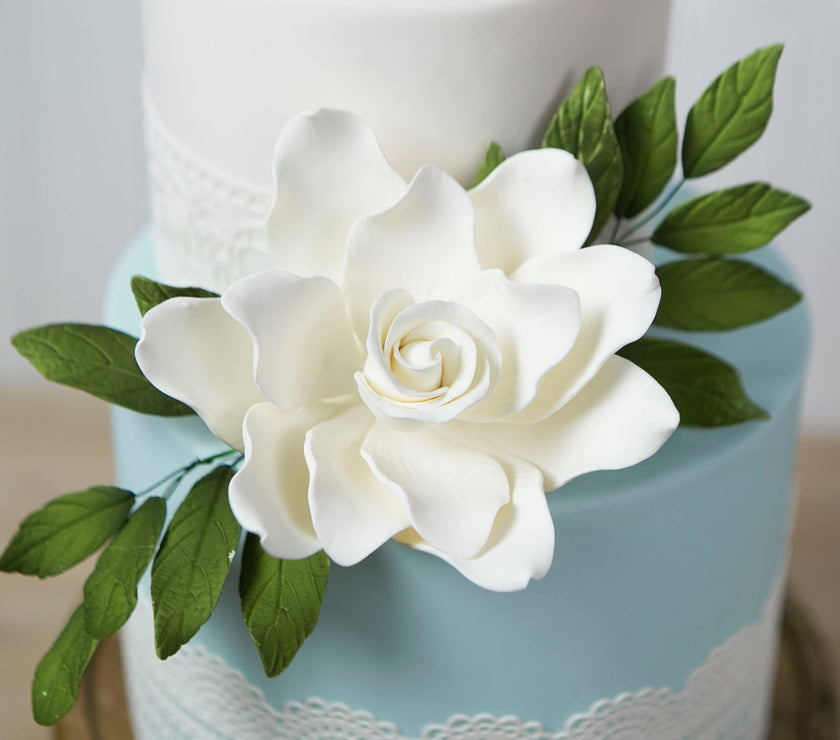 Gardenia Sugar Cake Flowers, White, 8 Count by Global Sugar Art