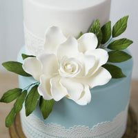 Gardenia Sugar Cake Flowers, White, 8 Count by Global Sugar Art