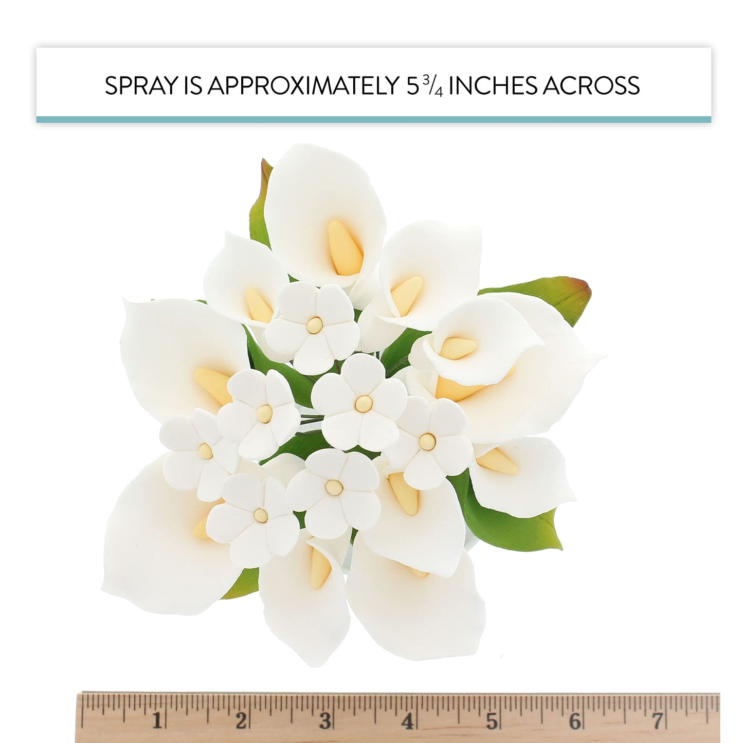 White Calla Lily and Blossom Bouquet for Wedding Cakes, 1 Count