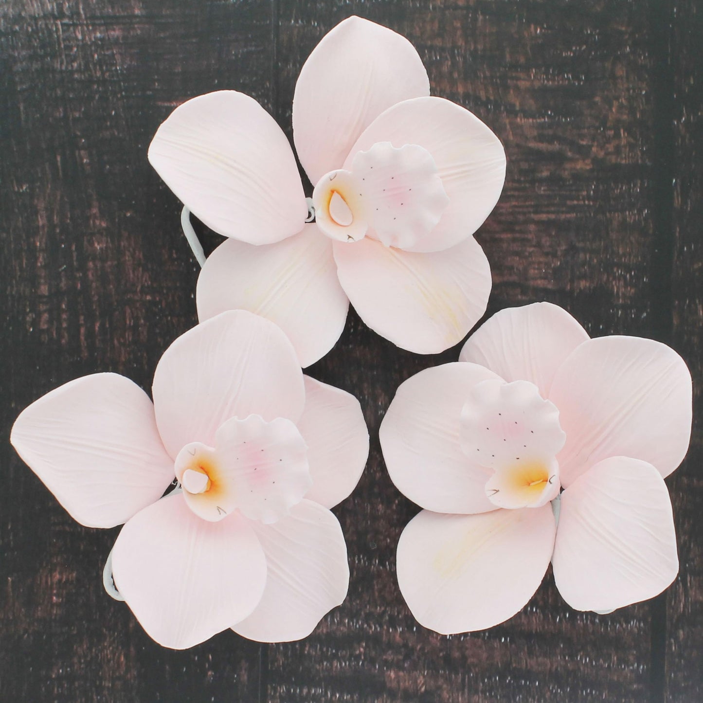 Soft Pink Cymbidium Orchids, 3 Count