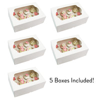 Extra Deep Quarter Sheet Cupcake Box with Insert and Window, Auto-Popup, 14 x 10 x 5 Inches