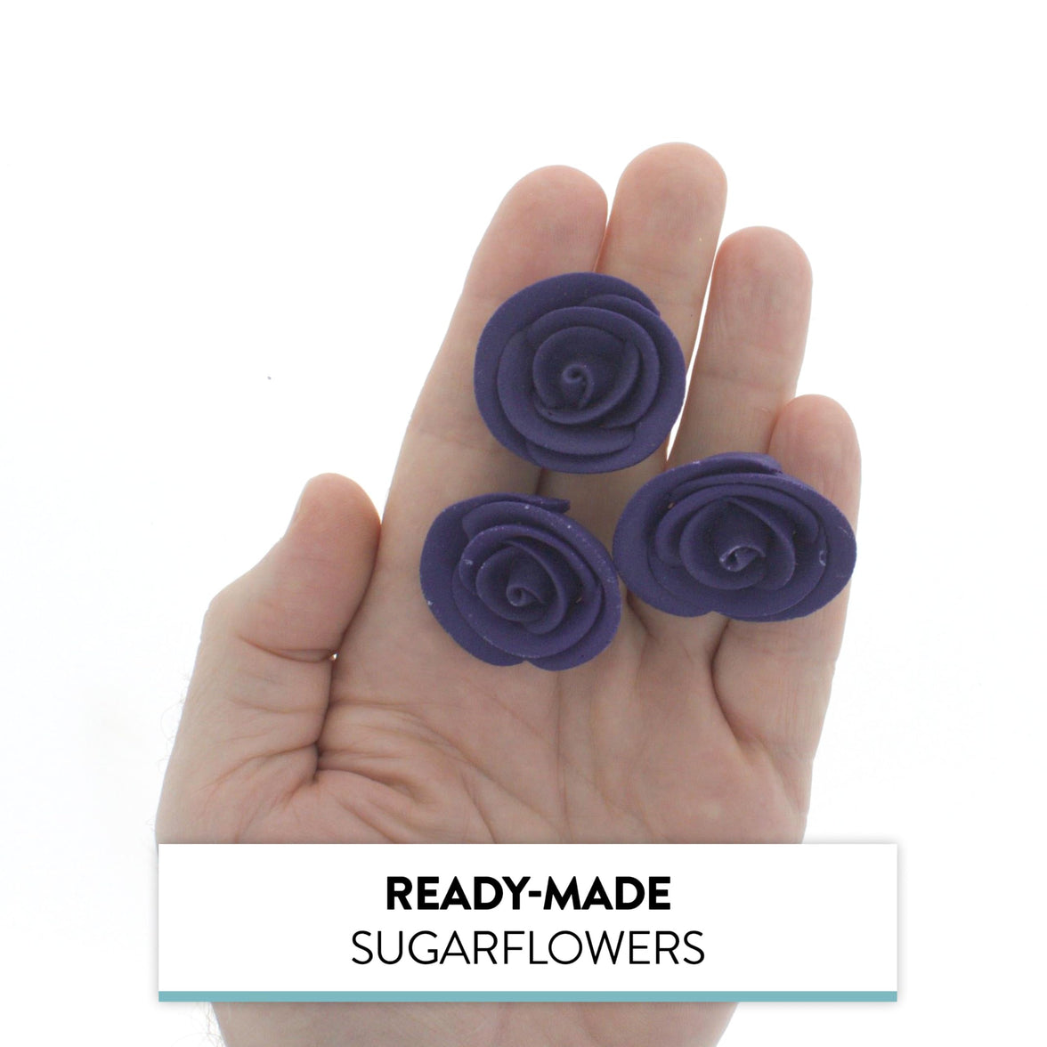 Premium Edible Roses for Cakes and Cupcakes, Sweet Royal Icing Roses, by Global Sugar Art, Deep Violet