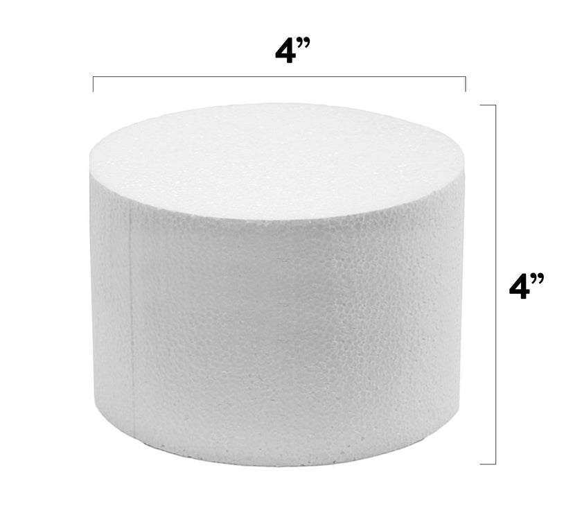 4 Inch Cake Round Cake Dummy – Styrofoam Fake Cake for Decorating, Display & Practice, by Global Sugar Art