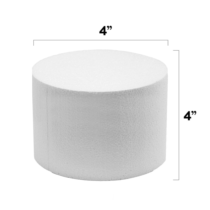 4 Inch Cake Round Cake Dummy – Styrofoam Fake Cake for Decorating, Display & Practice, by Global Sugar Art