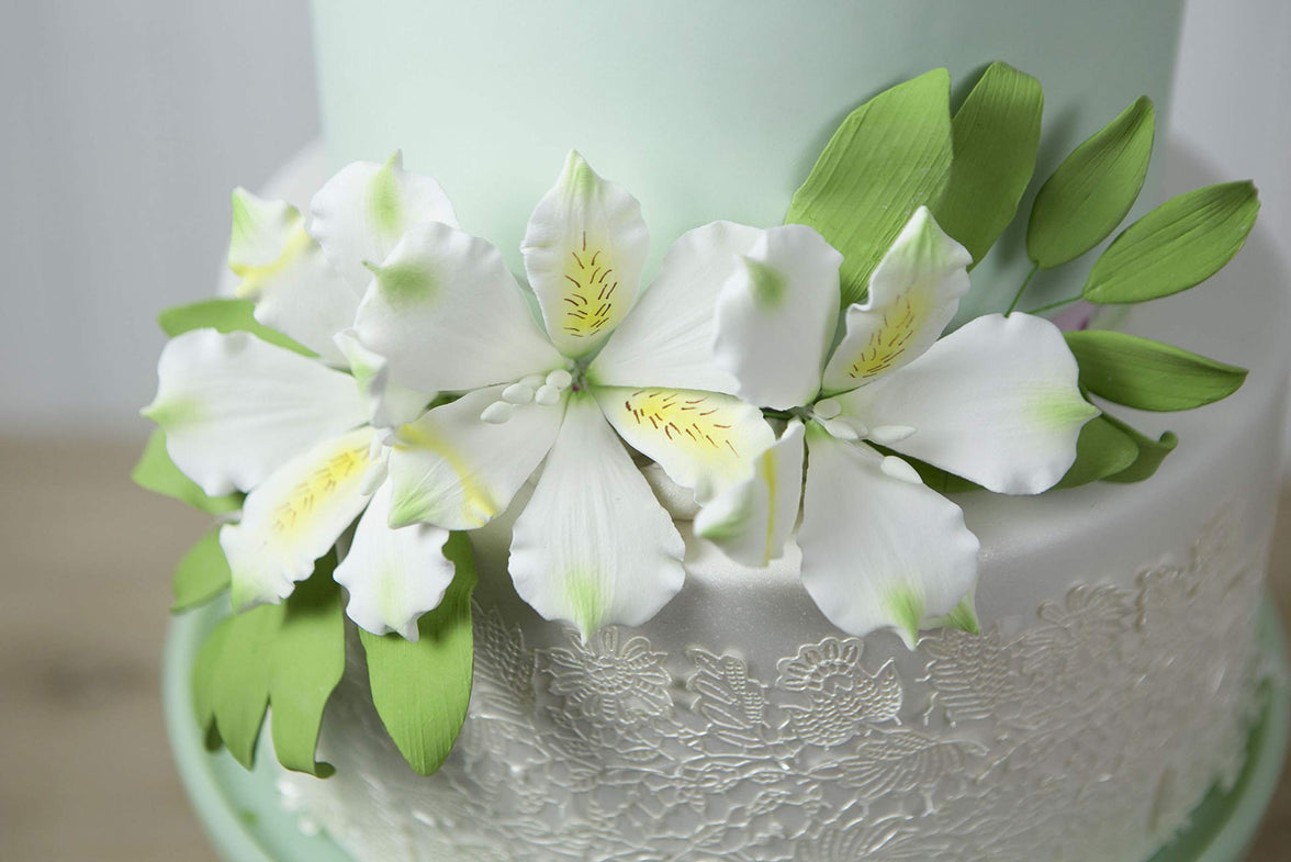 Alstroemeria Leaf  Spray  Cake Decoration by Chef Alan Tetreault, Global Sugar Art, 4 Count